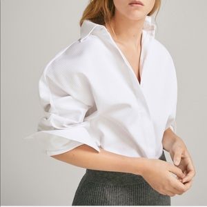 Massimo Dutti | Oversized Ribbed Cotton Shirt